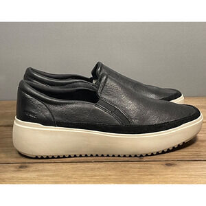 Vionic Women's Kearny Sneaker Size 7 Wide Black Leather Slip On Flat